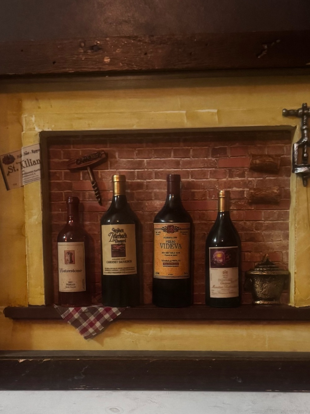 Decorative Wine Bottle Wall Display - Brown & Black